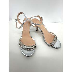 Manhattan Collection Silver Rhinestone Strappy Heels Wedding Prom Party 9.5